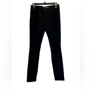 Express black mid-rise distressed black jean leggings size 0